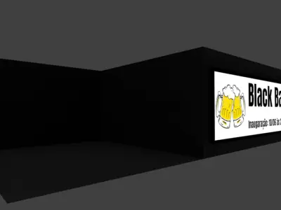 Restaurant - The Black Bar Low-poly 3D model