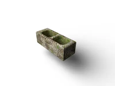 Concrete block old Free low-poly 3D model