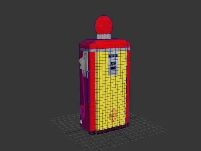 shell petrol pump 1955 3D model