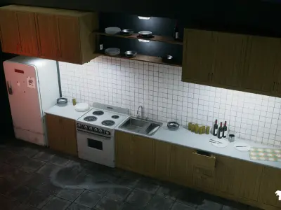 Cold War Underground Bunker Environment Low-poly 3D model purchase