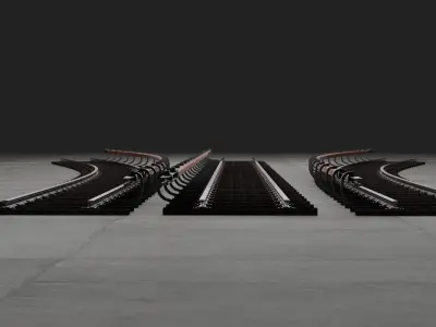 Metro rails Low-poly 3D model