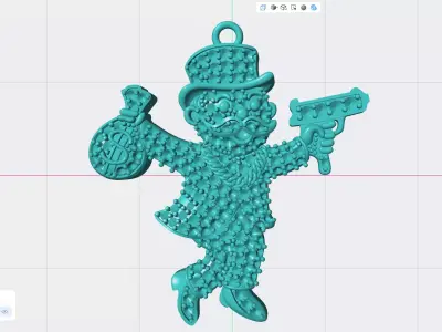 Diamond Men Monopoly Man Charm Pendant 3D print model