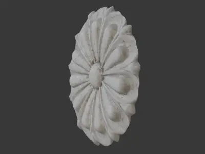  Floral Rosette Ornament Scan Low-poly 3D model