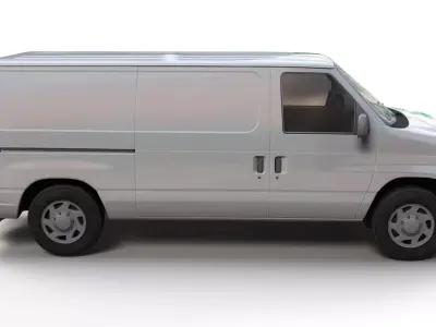 2010s industrial van  Low-poly 3D model