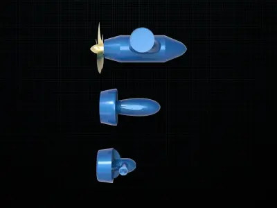 Azipod thruster propulsion 3D model
