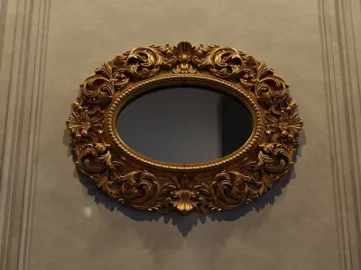 3D Mirror Photo Frame STL file for CNC and Interior decoration 3D model