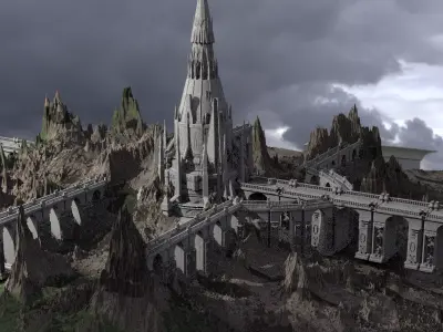 Narnia Mountains Castle 1 3D model