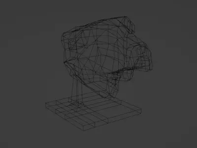 Bulldog lowpoly bust 3D model