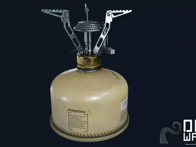 Backpack Stove - PBR Game Ready Low-poly 3D model