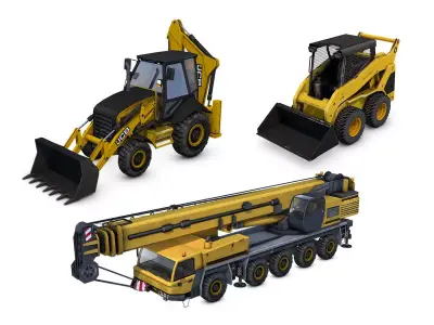Collection Construction Machines 3D Model Pack