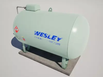 Gas Propane Storage Tank Low-poly 3D model