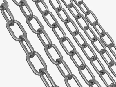 Steel Chain Low-poly 3D model