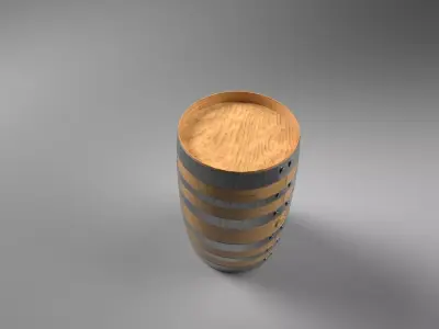 15 Gallon Oak Barrel - Game-Ready Asset Low-poly 3D model