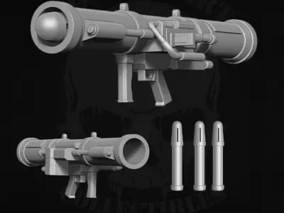 Bazooka V2 STL Files For Action Figures 3D print model