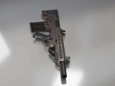 Rifle Low-poly 3D model 2