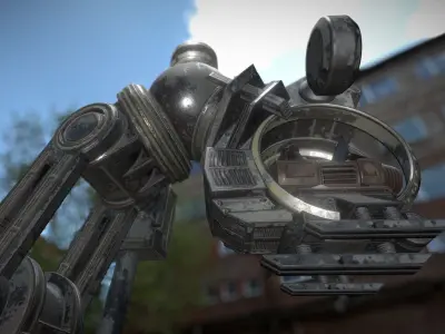The Walking Mech Neck Old Version Low-poly 3D model