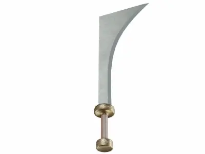 Curved sword 9 Low-poly 3D model