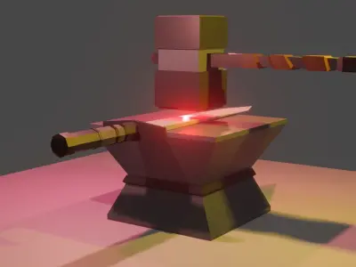 Ancient Sword forging for free  Free low-poly 3D model