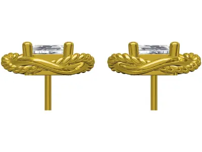 Antique Crossover Infinity Diamond Earring 3D print model