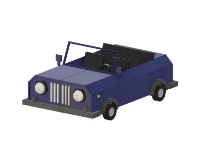 Low Poly Old Car Free 3D print model purchase