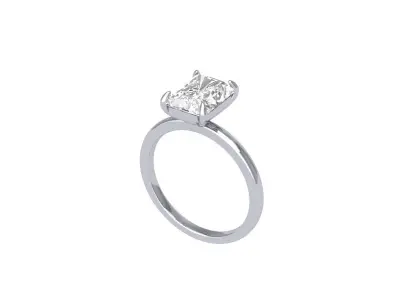 Radiant Solitaire Ring 3D print model get