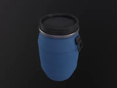 Plastic Barrel 3D Model Low-poly 3D model