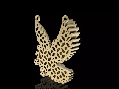 Pigeon Rose Cross Pendant 3D print model
