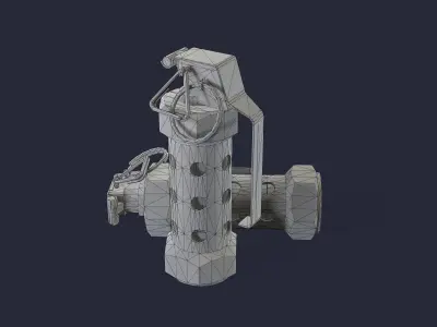 Flash-bang grenade Low-poly 3D model