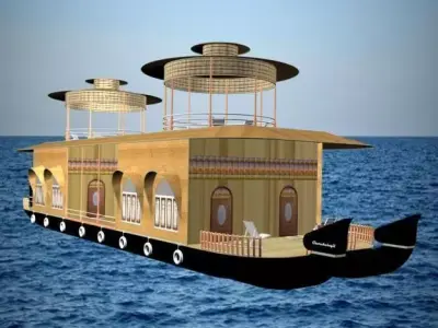 Recreational House Boat 3D model