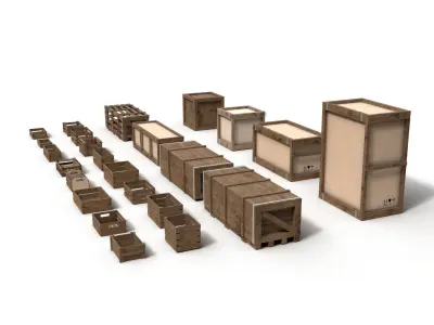 Aset Wooden Crate 3D 3D model