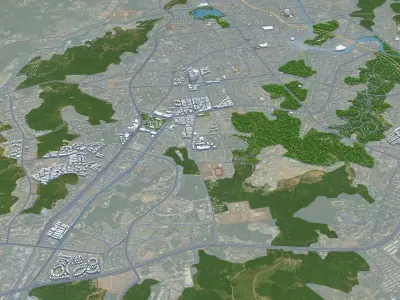 Chenzhou Hunan China 25km Free low-poly 3D model