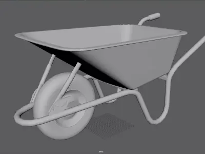 Low Poly Wheelbarrow Game-Ready Asset Free low-poly 3D model