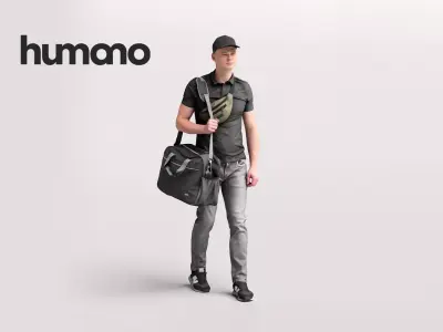 Humano Traveling Man with suitcase 2206-8 3D model