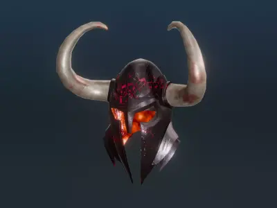 Darklord Helmet - Magical medieval helmet - Evil Low-poly 3D model