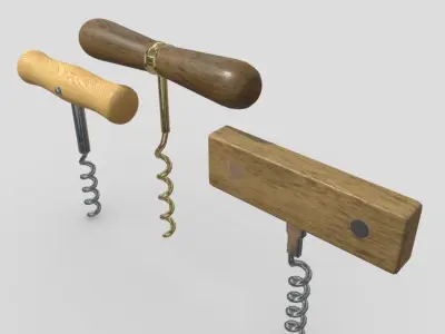 Corkscrew Pack Low-poly 3D model