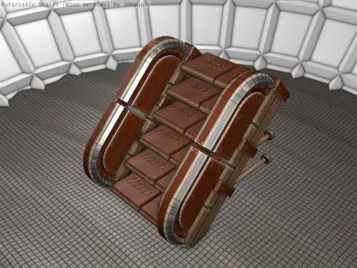 Wood Stairs - Construction Element 19 Low-poly 3D model