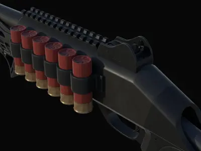 Benelli M4 Shotgun Low-poly 3D model purchase