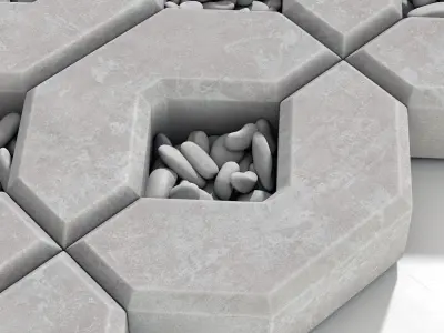 Ecoparking square stone  thick  one part n2 3D model