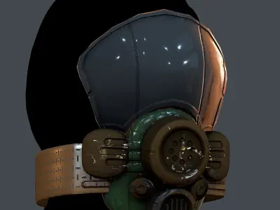 Gas mask helmet 3d model scifi Low-poly Low-poly 3D Low-poly 3D model order