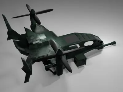 Futuristic Military Helicopter Free 3D model