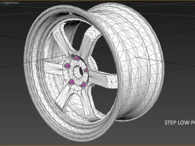 Wheels Volk TE37V Low-poly 3D model