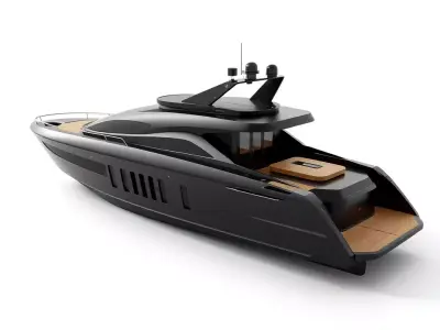 Sleek Black Yacht model pack Low-poly 3D model