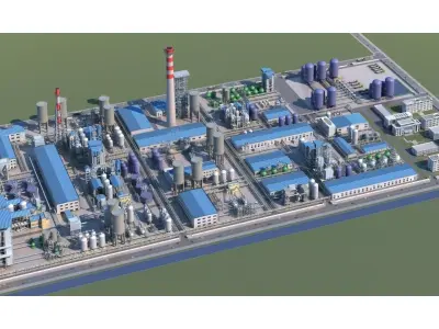 modernized chemical plant 3D model