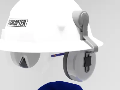 Oil and Gas worker uniform with safety equipments 3D model