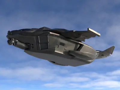 Sci Fi Spaceship 2 Low-poly 3D model
