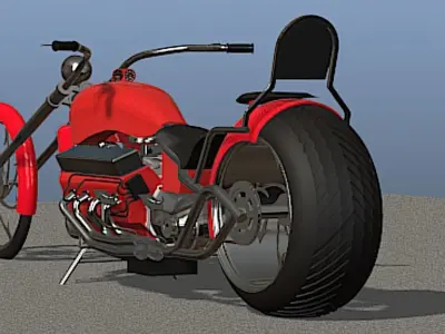 Custom V8 Chopper - High Poly 3D Model 3D model
