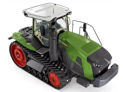 High Efficiency Tracked Agricultural Tractor Low-poly 3D model