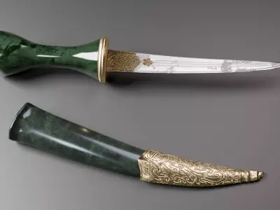 Dagger Low-poly 3D model 8