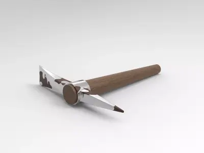 Pickaxe wooden pencil Low-poly 3D model