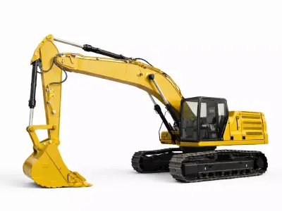 Excavator 3D Model Heavy Construction Earthmoving Machine 01 3D model